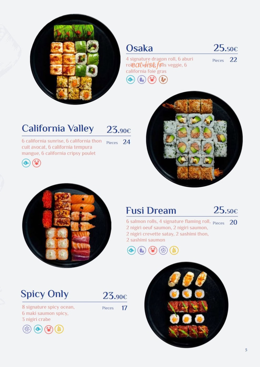 Fusi Sushi — carte page 5