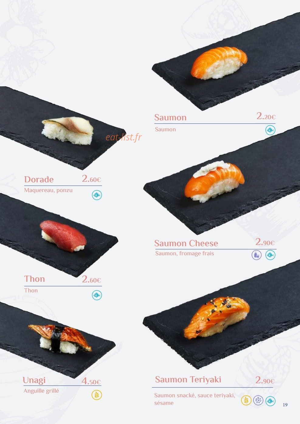 Fusi Sushi — carte page 19