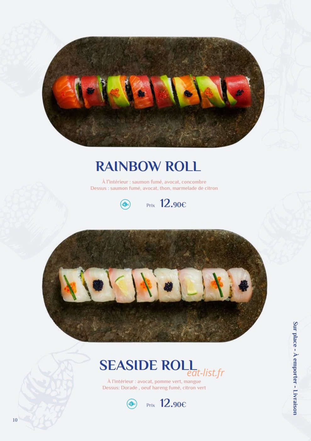 Fusi Sushi — carte page 10