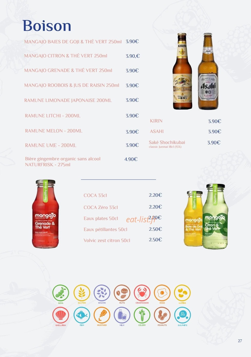 Fusi Sushi — carte page 27