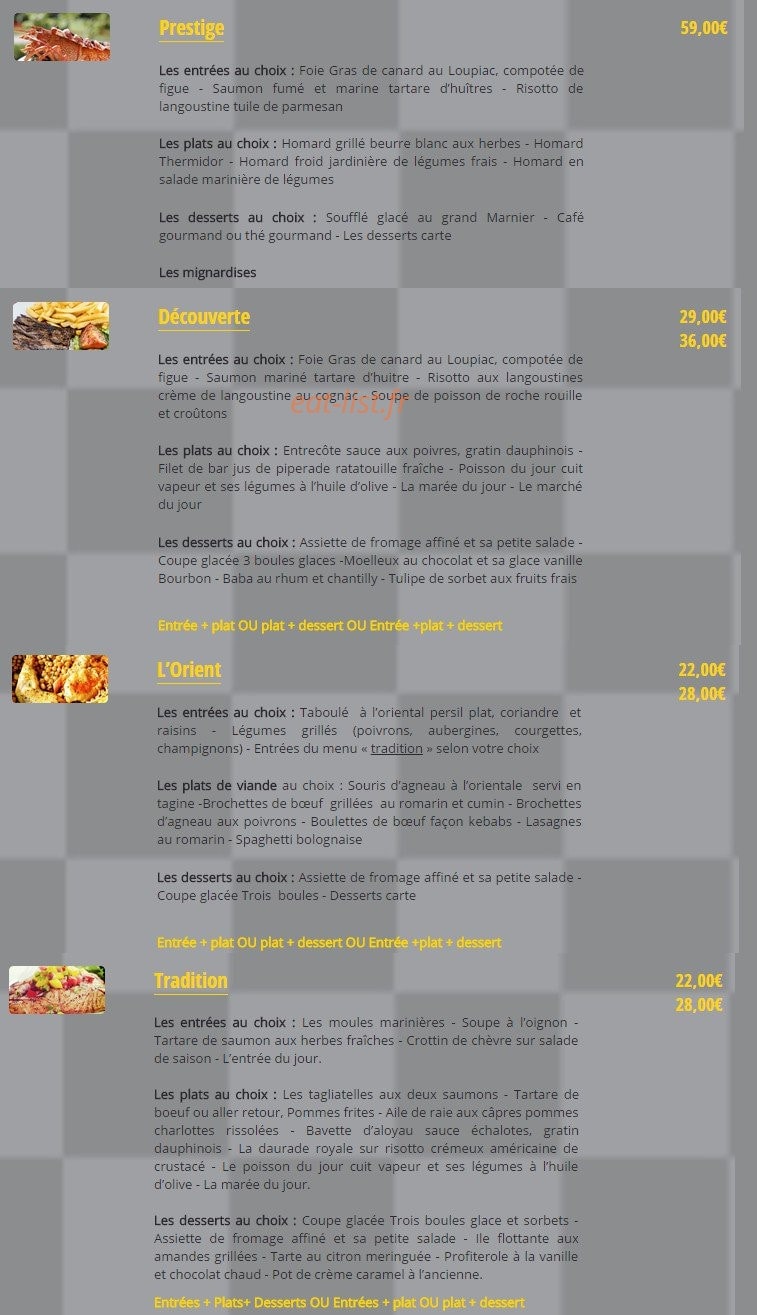 Gilbert Restaurant — carte page 7