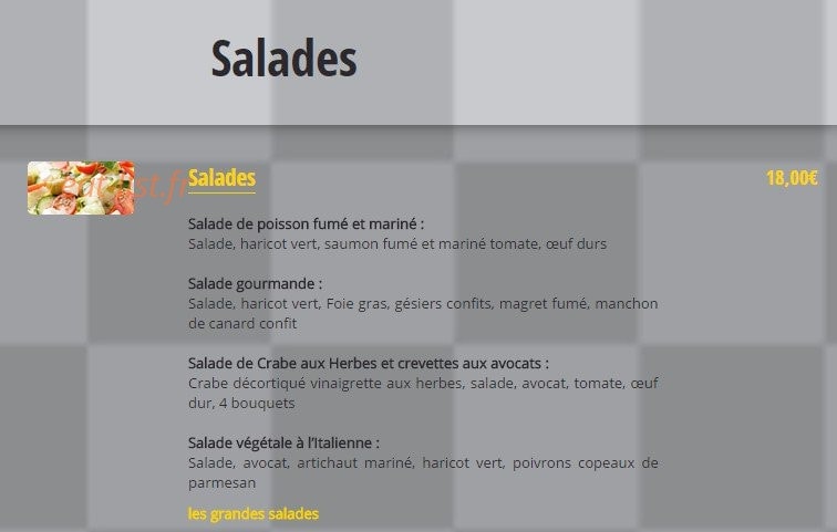 Gilbert Restaurant — carte page 10