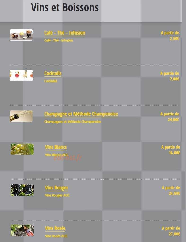 Gilbert Restaurant — carte page 11