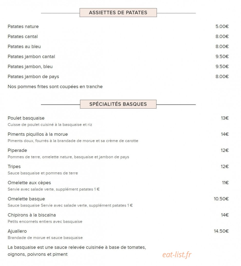 Gladines Batignolles — carte page 2