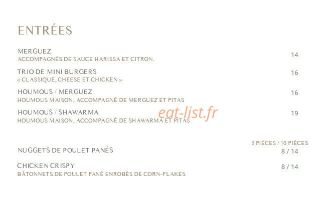 Grill Bar — carte page 1
