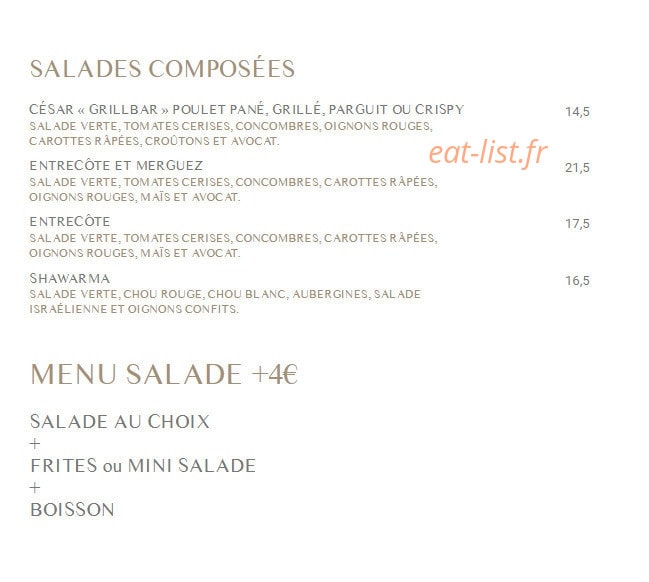 Grill Bar — carte page 6