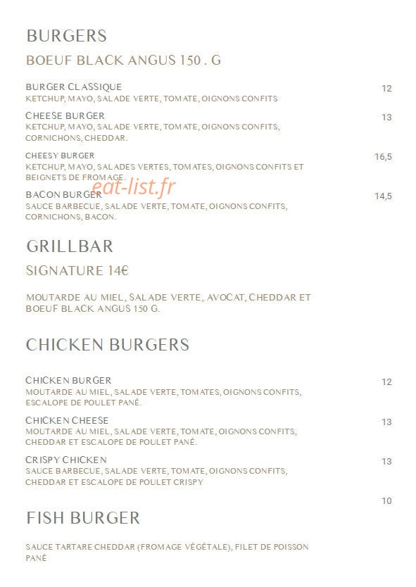Grill Bar — carte page 2