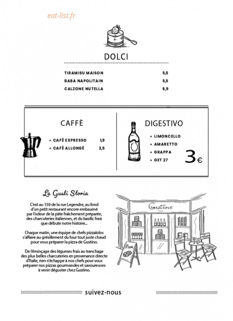 Gustino pizza à Paris 17 - menu et photos