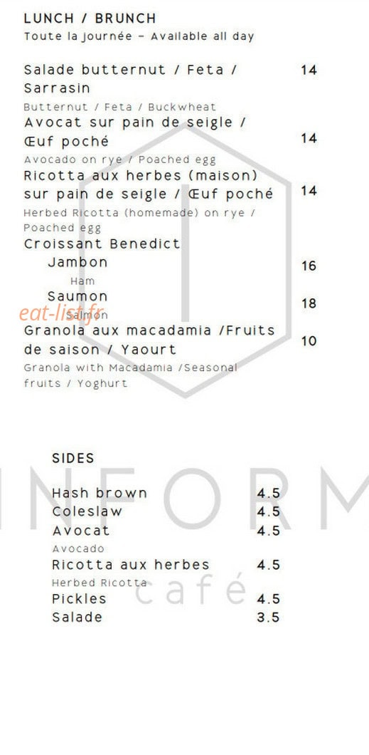 Inform Café — carte page 3