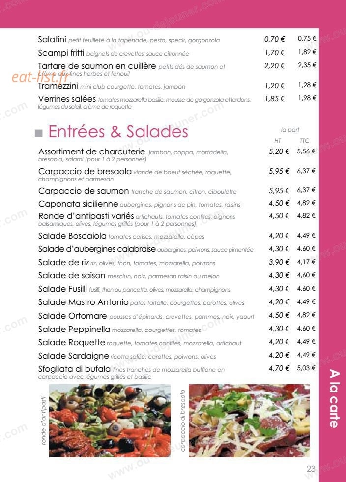 Italian Cucina — carte page 20