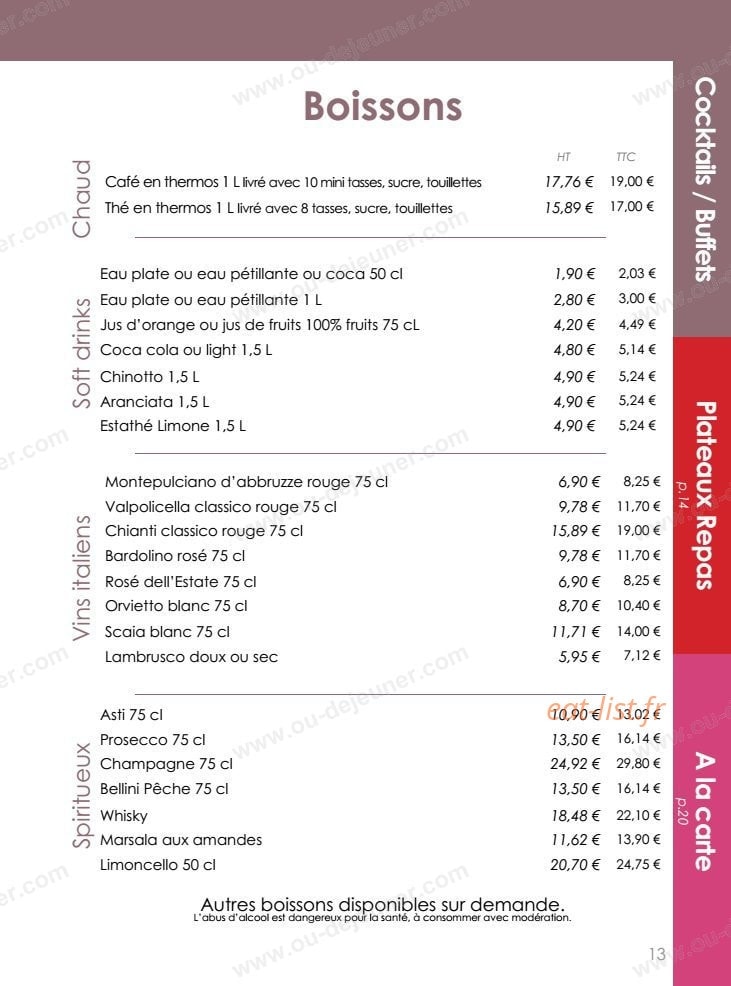 Italian Cucina — carte page 13