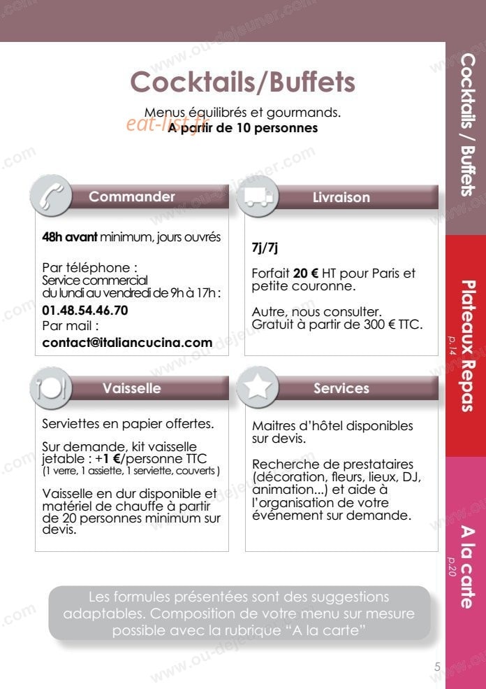 Italian Cucina — carte page 5