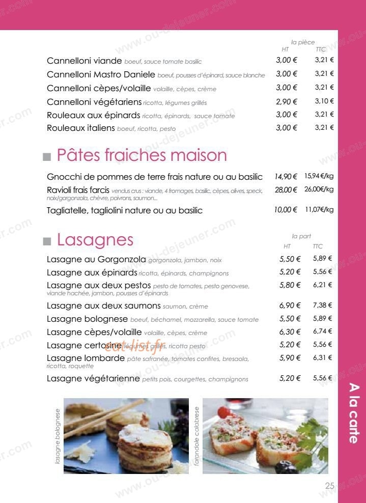 Italian Cucina — carte page 22