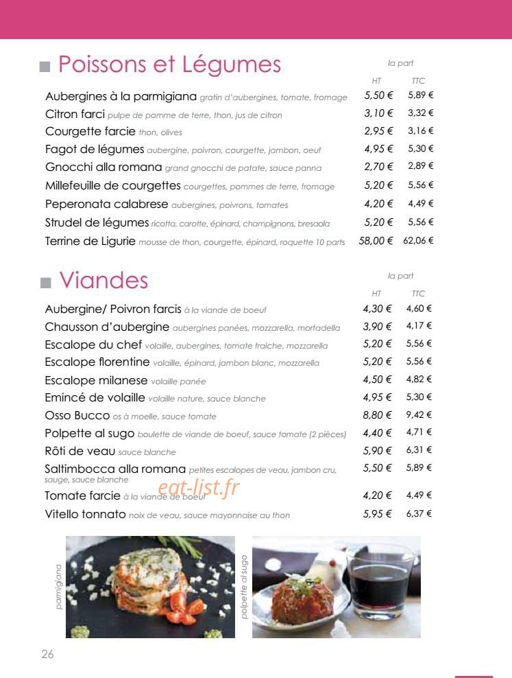 Italian Cucina — carte page 23