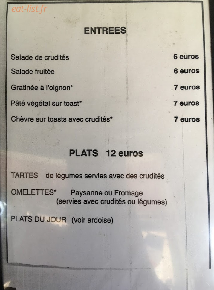 Joy In Food — carte page 1