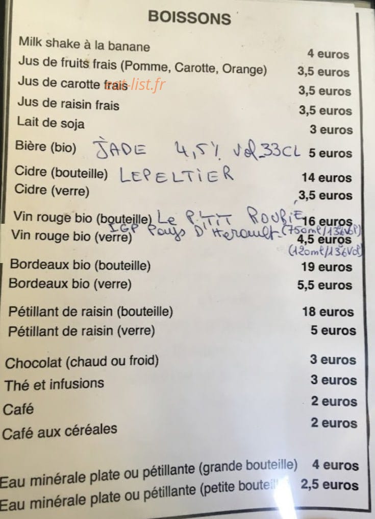 Joy In Food — carte page 2