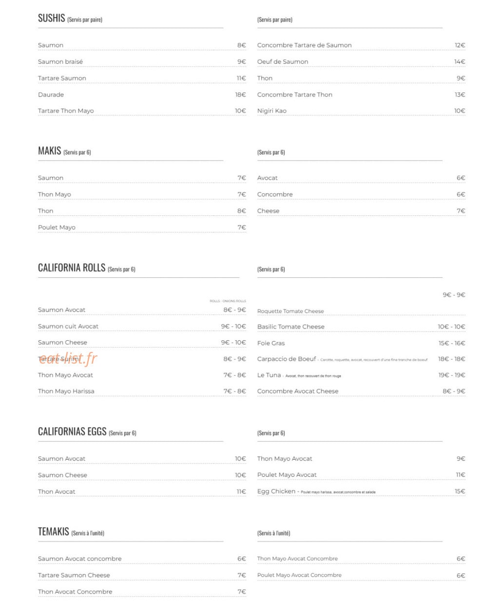 Kao — carte page 1
