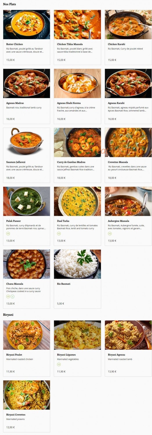 Kurry Up — carte page 2