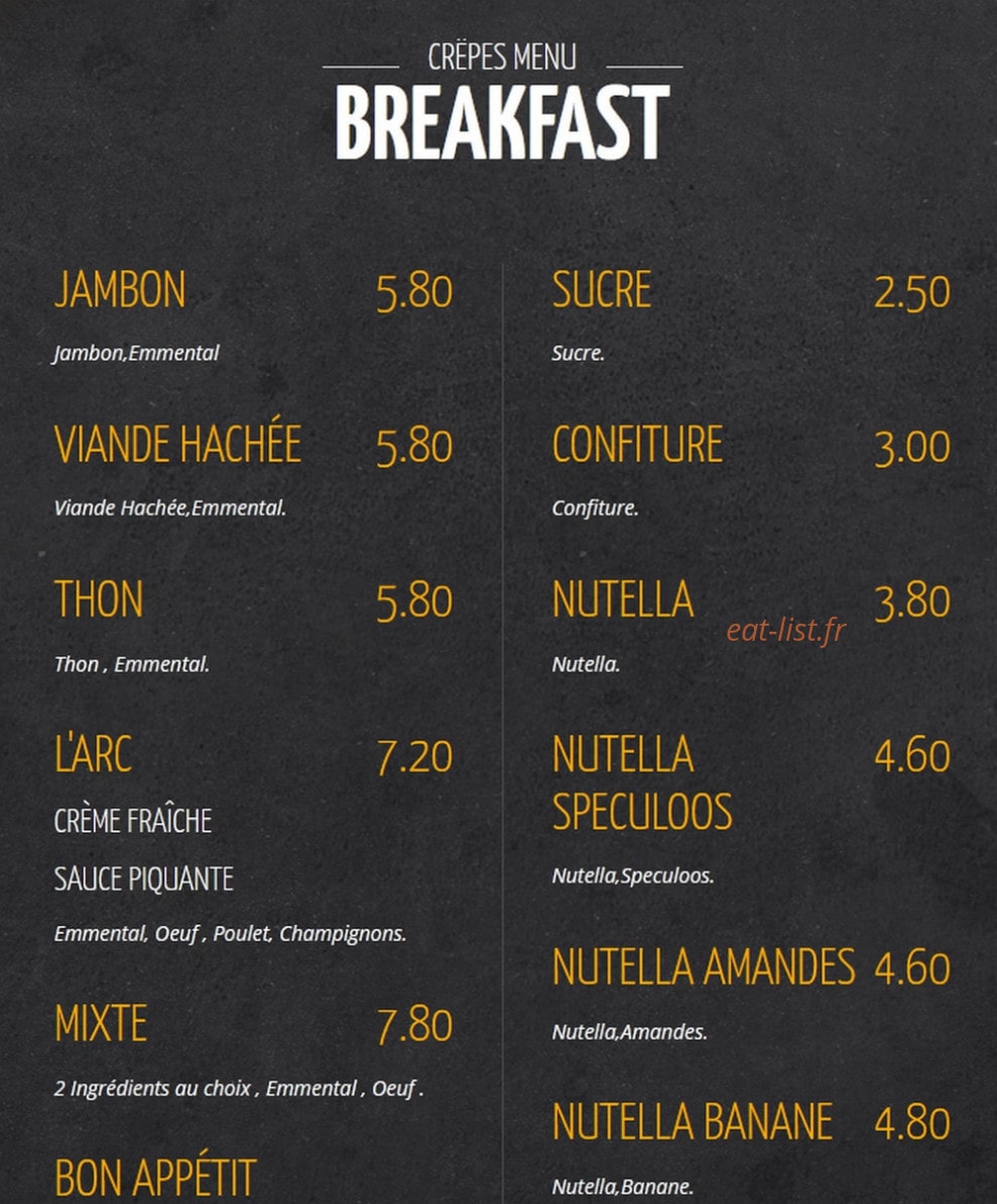 L'arc food — carte page 12