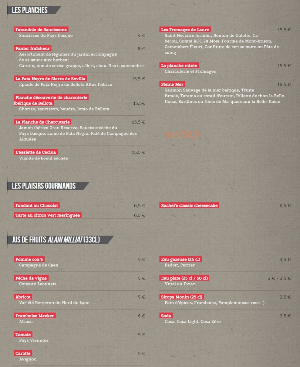 L'ébéniste du vin — carte page 1