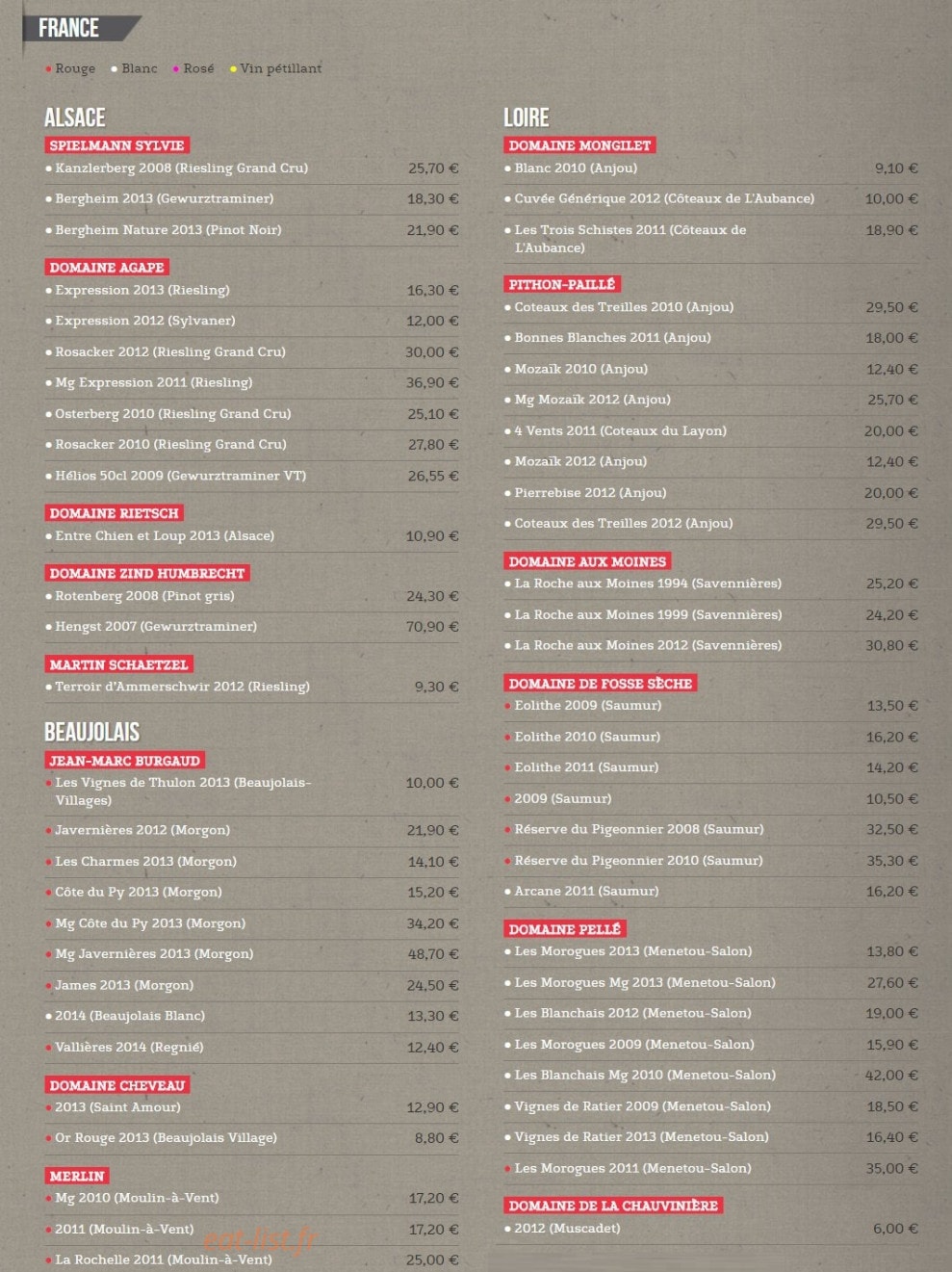 L'ébéniste du vin — carte page 2