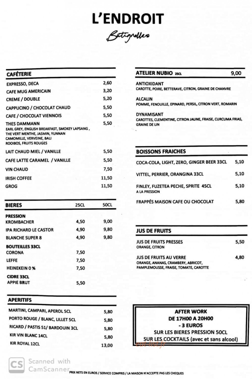 L'Endroit Batignolles — carte page 6
