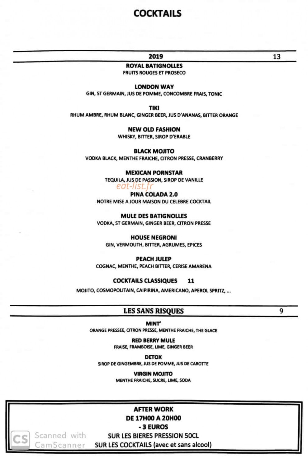 L'Endroit Batignolles — carte page 5