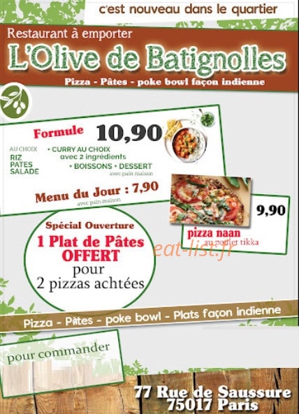 L'olive de Batignolles — carte page 5