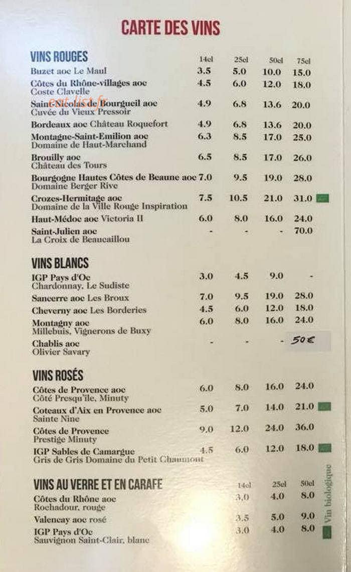 La Brasserie du Lycée Carnot — carte page 3