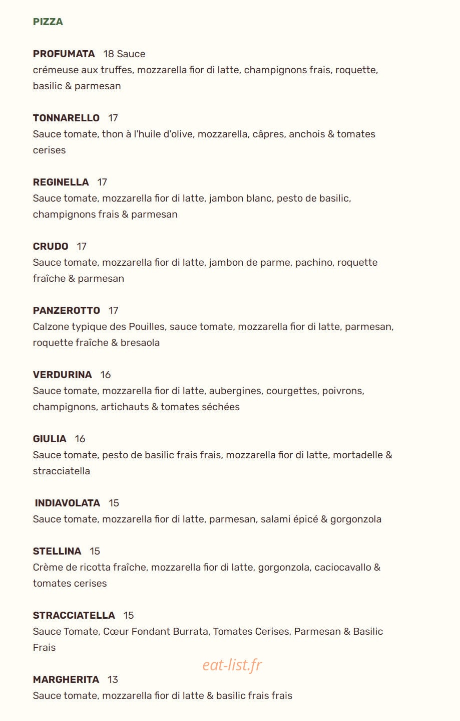 La Buca — carte page 3