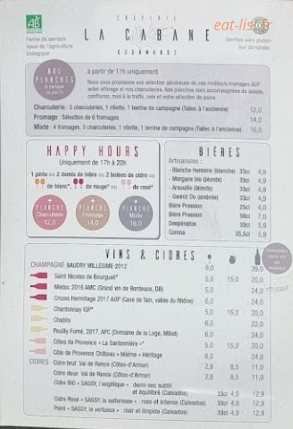 La Cabane Gourmande — carte page 5