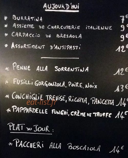 La Cantina Chic — carte page 1