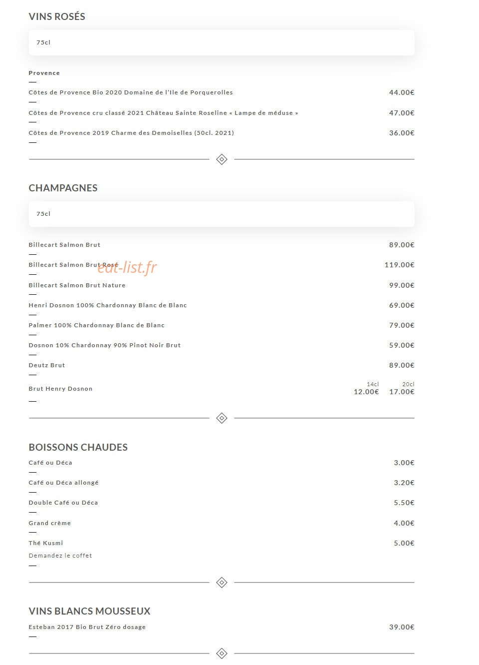 La Cantine de Quentin — carte page 12