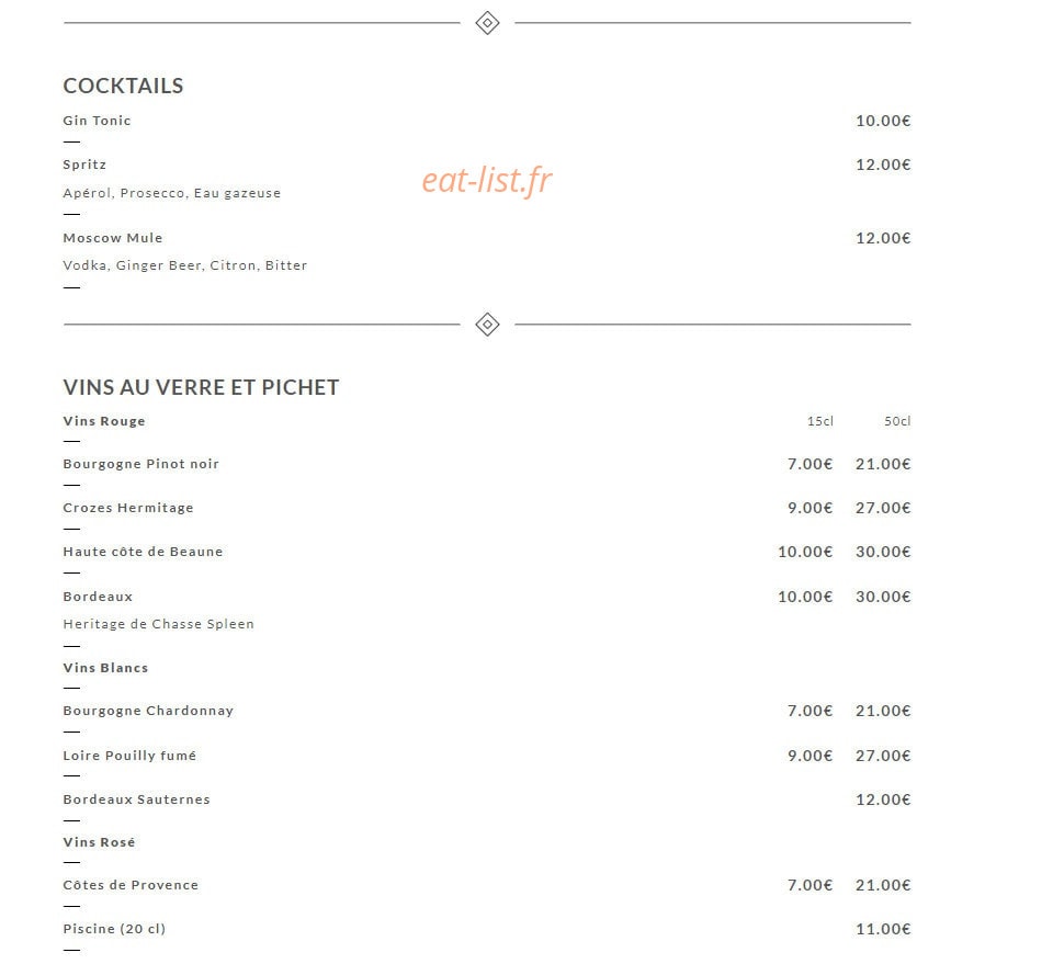 La Cantine de Quentin — carte page 8