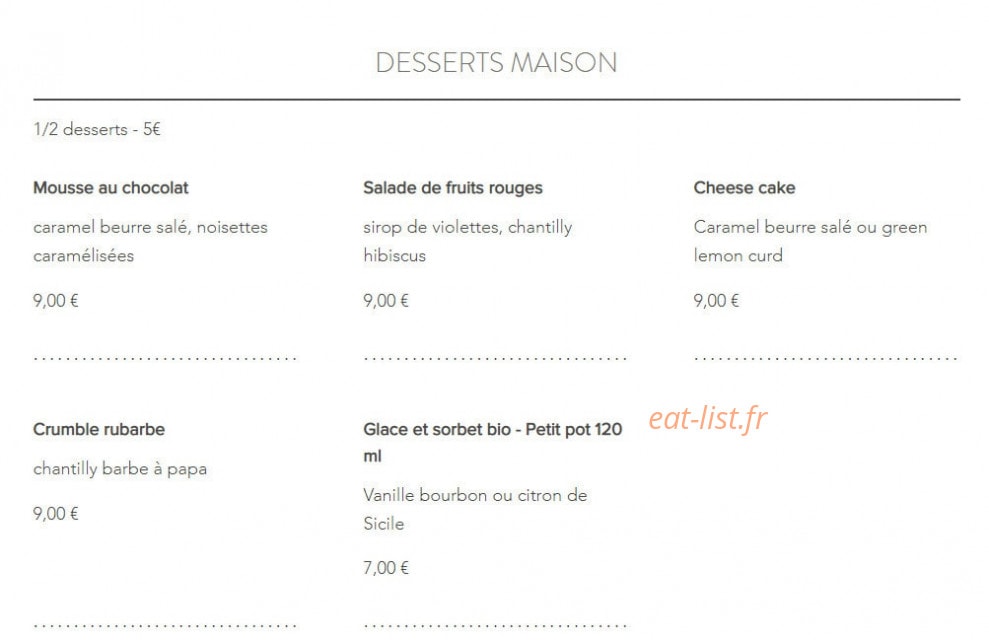 La Cantine de Samuel — carte page 3