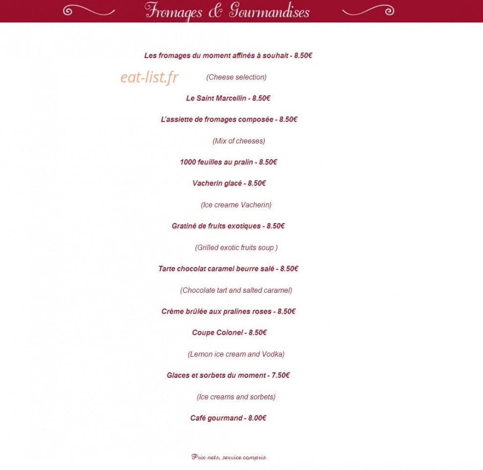 La Cuisinière Lyonnaise — carte page 3