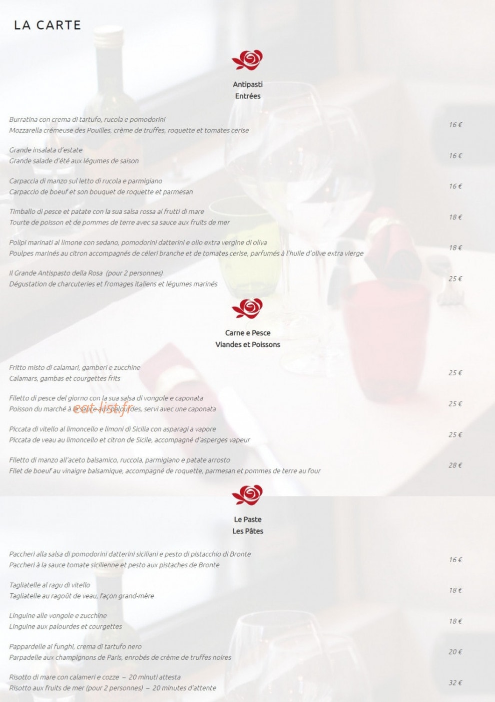 La Rosa — carte page 1