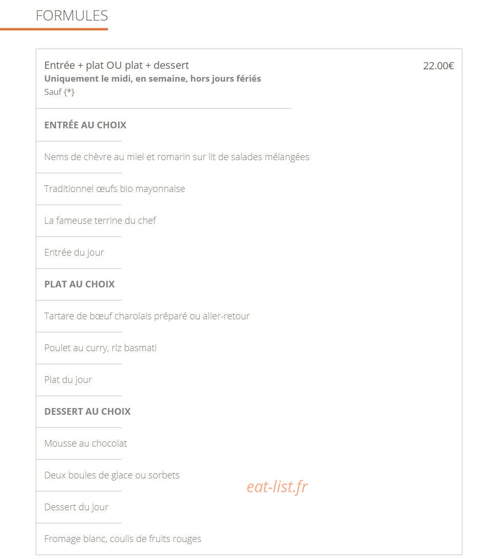 La Table des Ternes — carte page 3