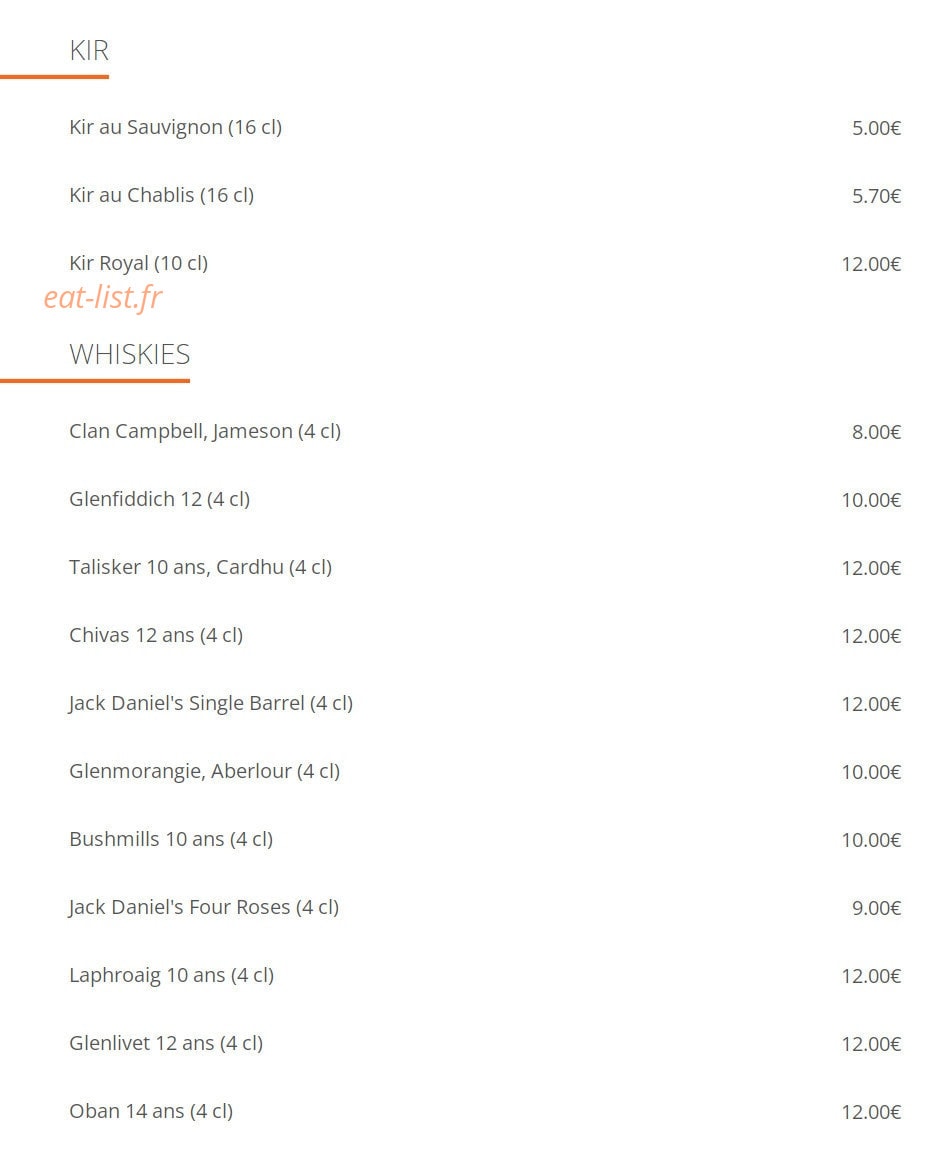 La Table des Ternes — carte page 9