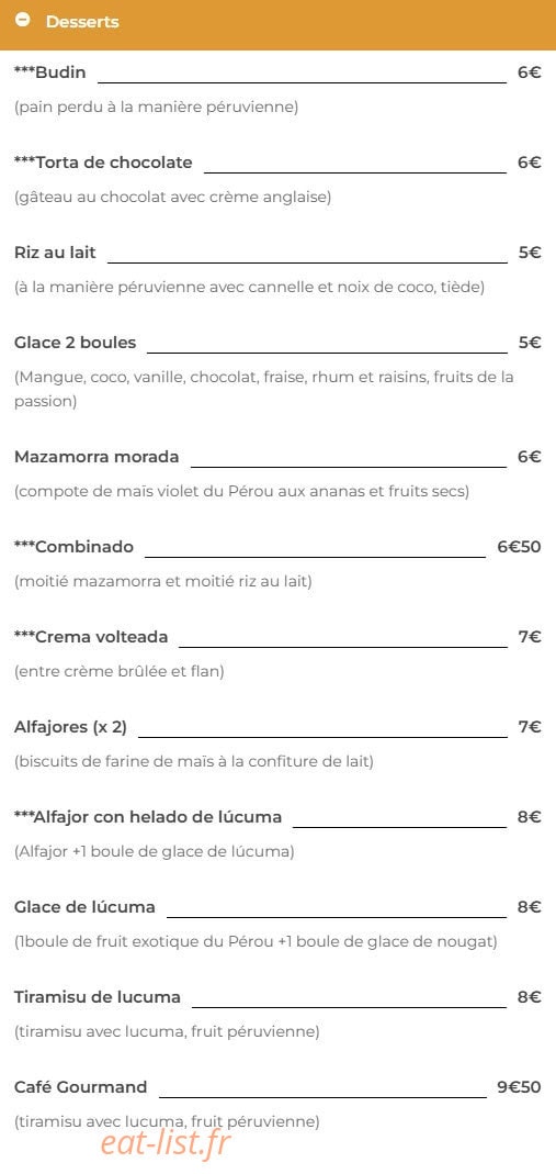 Latino Gourmand — carte page 11