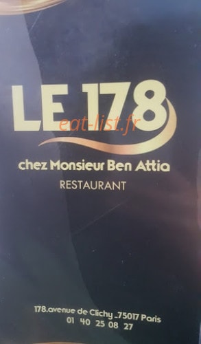 Le 178 - Chez Ben Attia — carte page 1