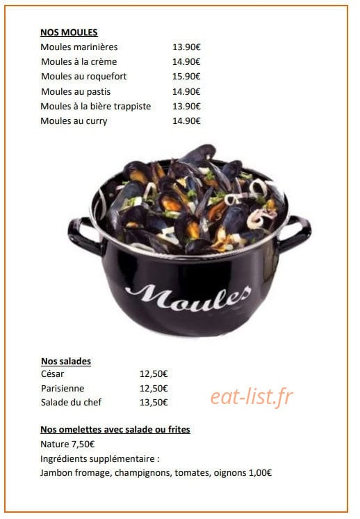 Le Bar Belge — carte page 4