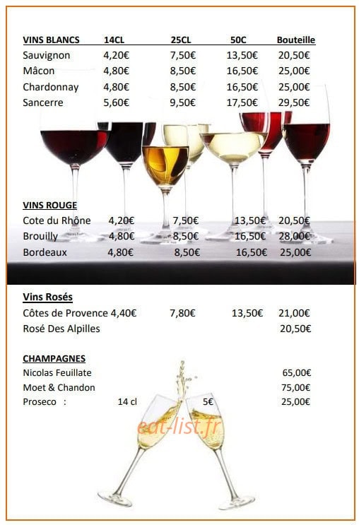 Le Bar Belge — carte page 8
