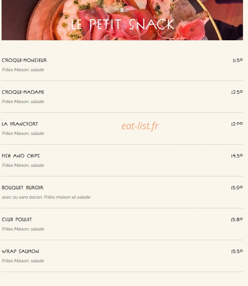 Le Bouquet Wagram — carte page 5