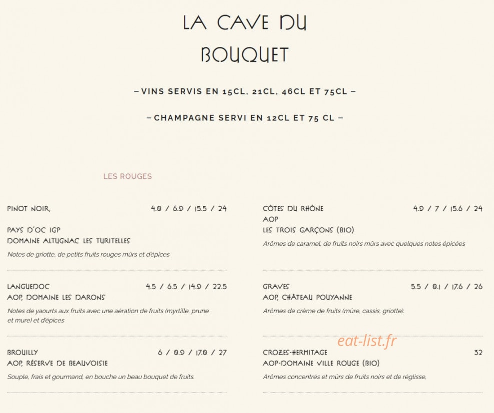 Le Bouquet Wagram — carte page 10