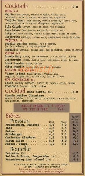 Le Café Ponce — carte page 5