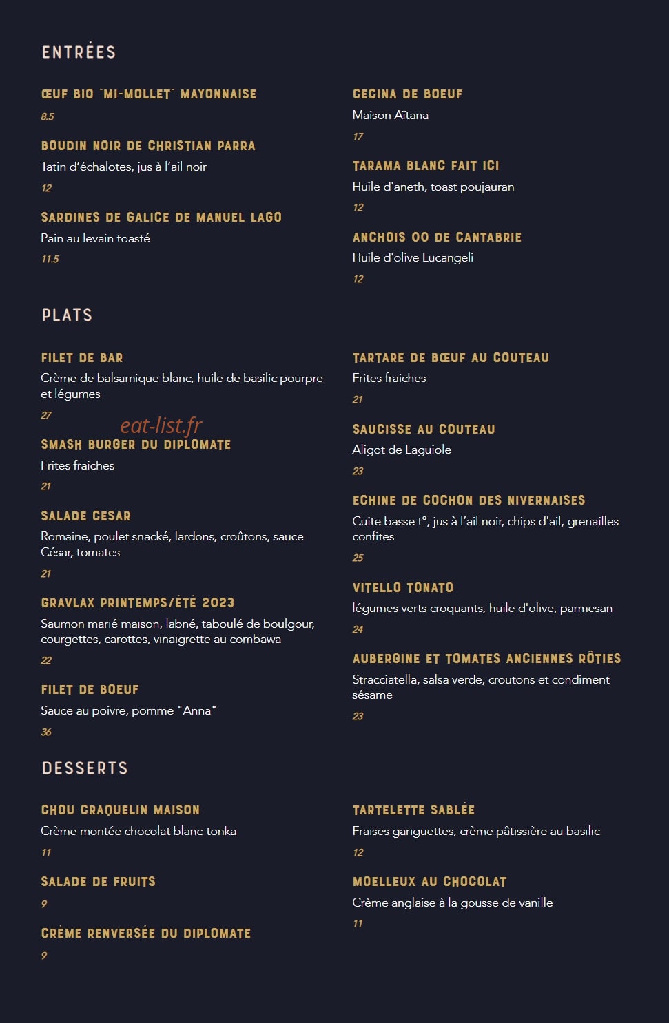 Le Diplomate — carte page 1