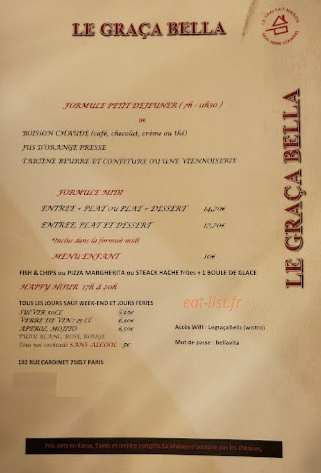 Le Graça bella — carte page 1