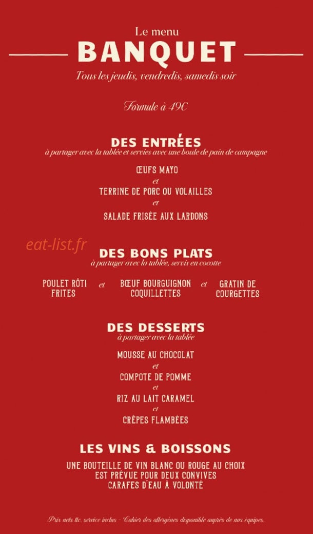 Le Grand Banquet — carte page 2