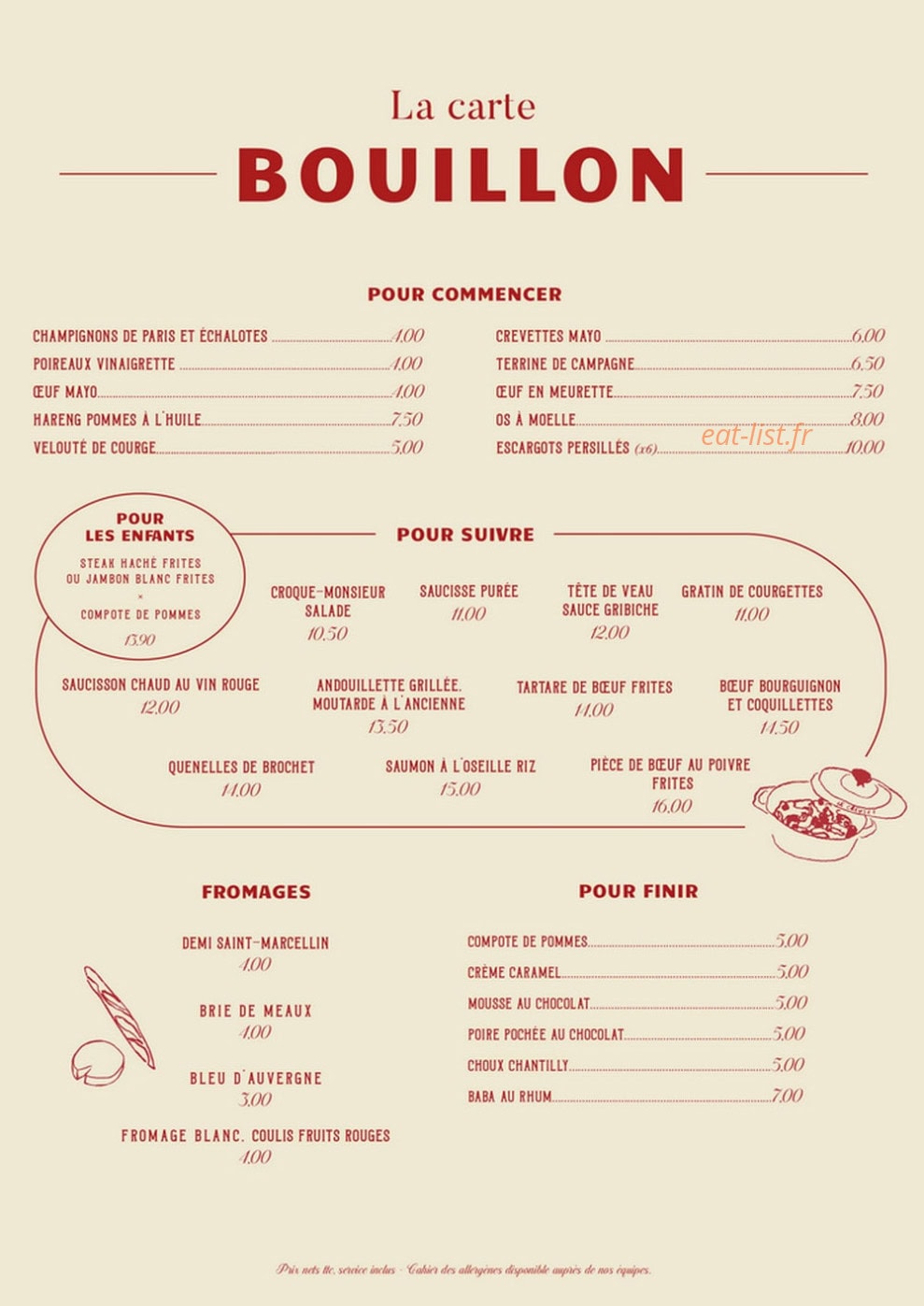 Le Grand Banquet — carte page 1